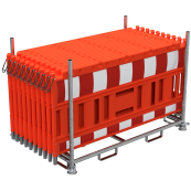 SET | with 20 panel fence | on stacking pallet | without lamp adapter | with red/white foil, type RA1/A | type of barrier NOX red